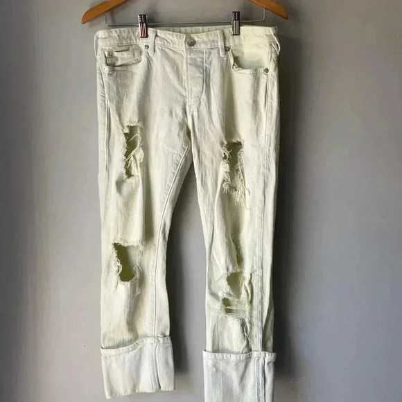 True Religion LIV  low rise distressed capri denim size 28 - Picture 3 of 7